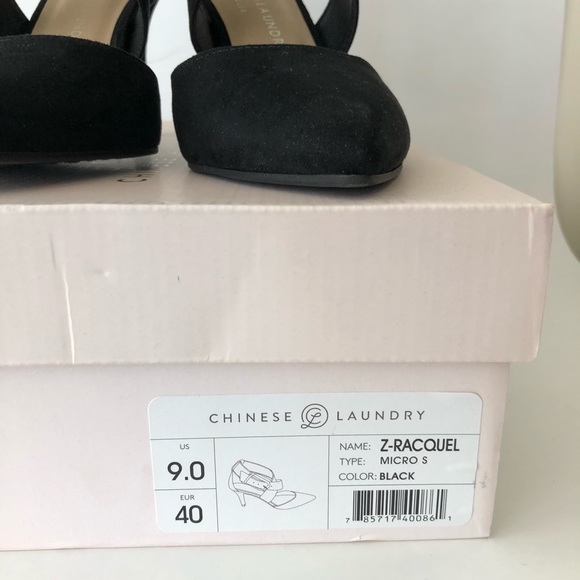 Chinese Laundry Raquel Faux Suede Black Heels 9 - Picture 8 of 8